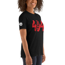 Load image into Gallery viewer, 404 BOMB TSHIRT (RED) ON BLACK
