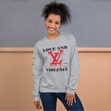 Load image into Gallery viewer, LOVE AND VIOLENCE SWEATSHIRT (RED)

